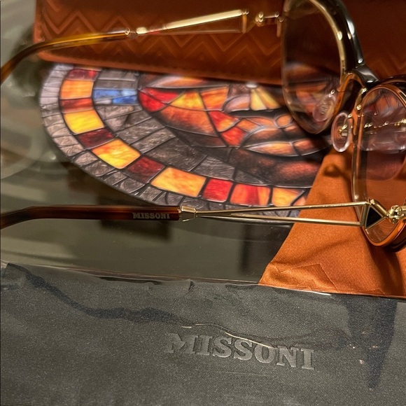 Missoni Black Sunglasses with Orange Accessories